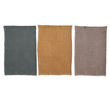 Cotton Waffle Weave Tea Towels w/ Cheese Cutting Board- Set